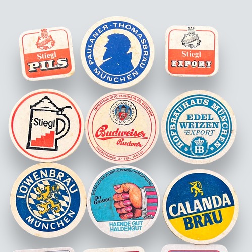 Konvolut 15 echte Vintage 1980er Bierdeckel Deutschland europäisches Dekor Requisite Werbung - Bild 2 von 4