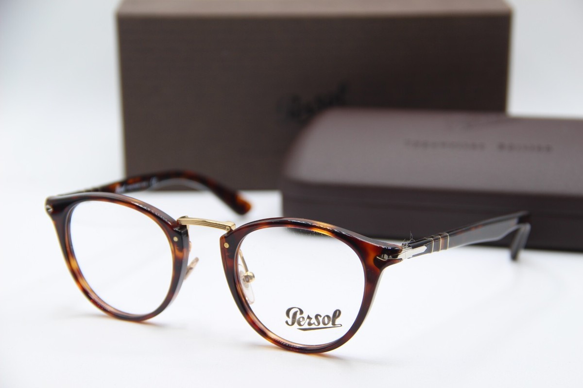 NEW PERSOL P 3107-V 24 HAVANA GOLD AUTHENTIC FRAMES EYEGLASSES 47