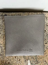 United Airlines Tan Faux Leather Toiletry Bag - UAL Airplane Zipper Amenity Kit