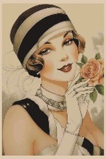 Art Devo Lady Counted Cross Stitch CHART No. 1-195
