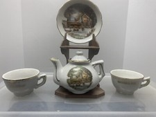 Vintage Enesco Japan Imports Mini Tea Set, 5pc. Homestead