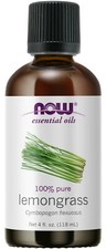 NOW Essential Oils, Lemongrass Oil, Steam Distilled, 100 Pure, Vegan, 4-Ounce..