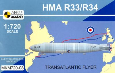 Mark I Models 1/720 HMA R33 R34 British Dirigible Transatlantic Flyer