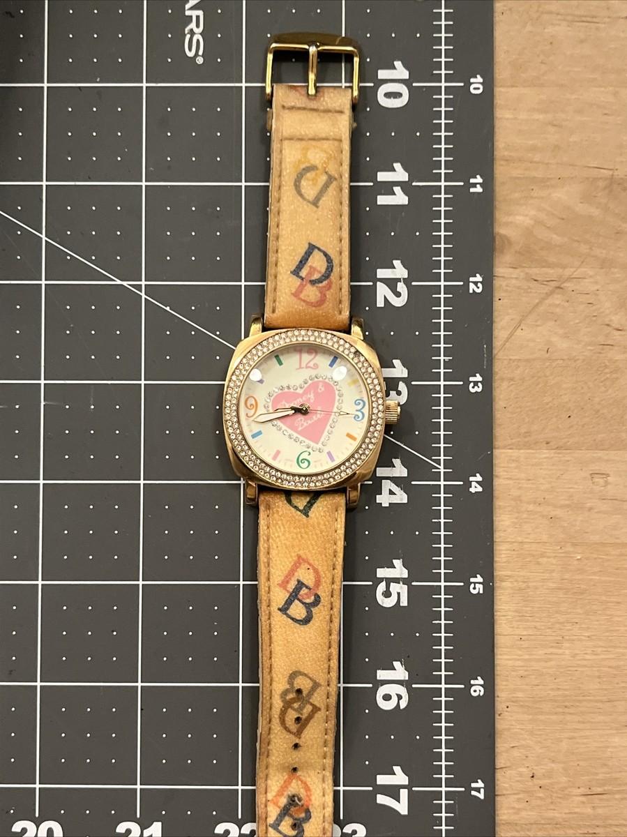 204. Dooney & Bourke Gold and Pink Heart Watch Rhinestones Dooney & Bourke Watches for Women Deals - New and used pre  main image 4