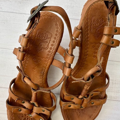 ASH Nem Ambra Amber Brown Wedge Leather Sandals Summer Holiday UK 4 EU 37 - Picture 5 of 8