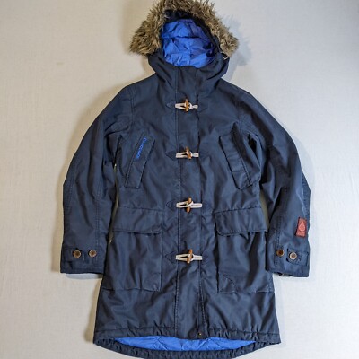 Didriksons Martha Duffel Womens Coat 34 Blue Stormsystem Hooded Coat Parka