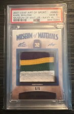 Pop 1 Psa 10 KARL MALONE LEAF ART SPORT MUSEUM MATERIALS JUMBO PATCH /6 Lakers