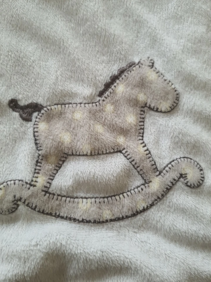 Blankets Beyond Polka Dot Trim Rocking Horse Security Blanket Baby Boy Lovey 30" - Image 2 of 4