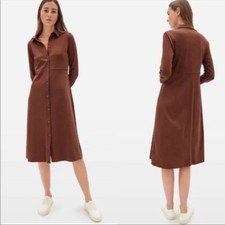 EVERLANE Luxe Cotton Shirtdress Brown XS