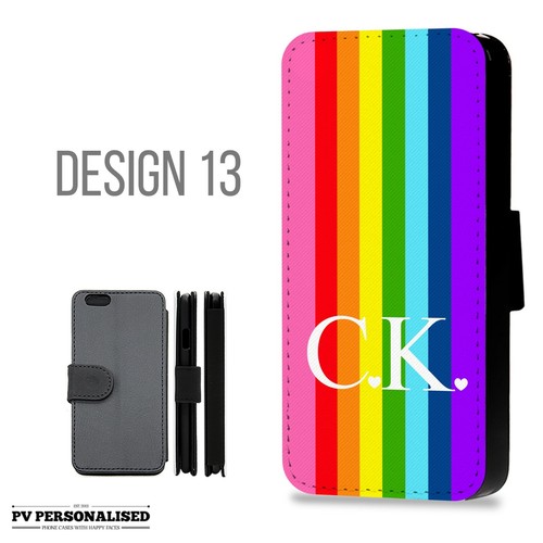 Personalised Phone Case Flip Wallet Initials Name For Apple iPhone 12 7 8 11 Xr - Picture 21 of 23