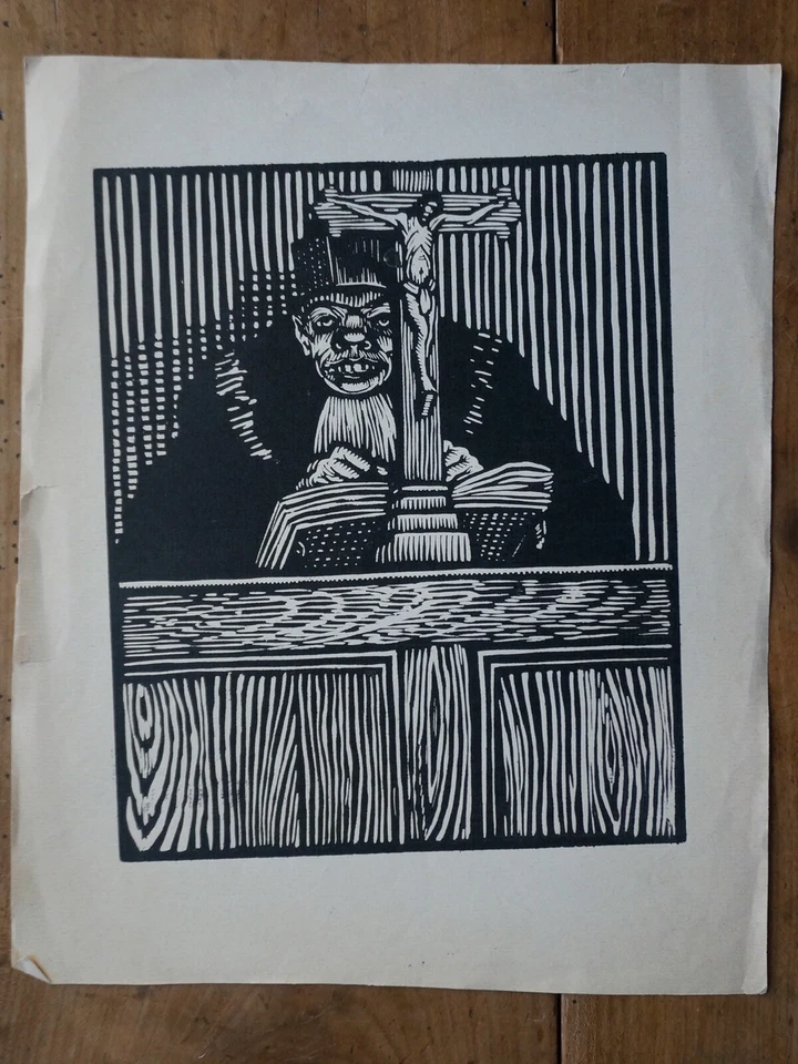 ANONYME - GRAVURE SUR BOIS ORIGINALE - JUGE - CHRIST - Photo 1/1