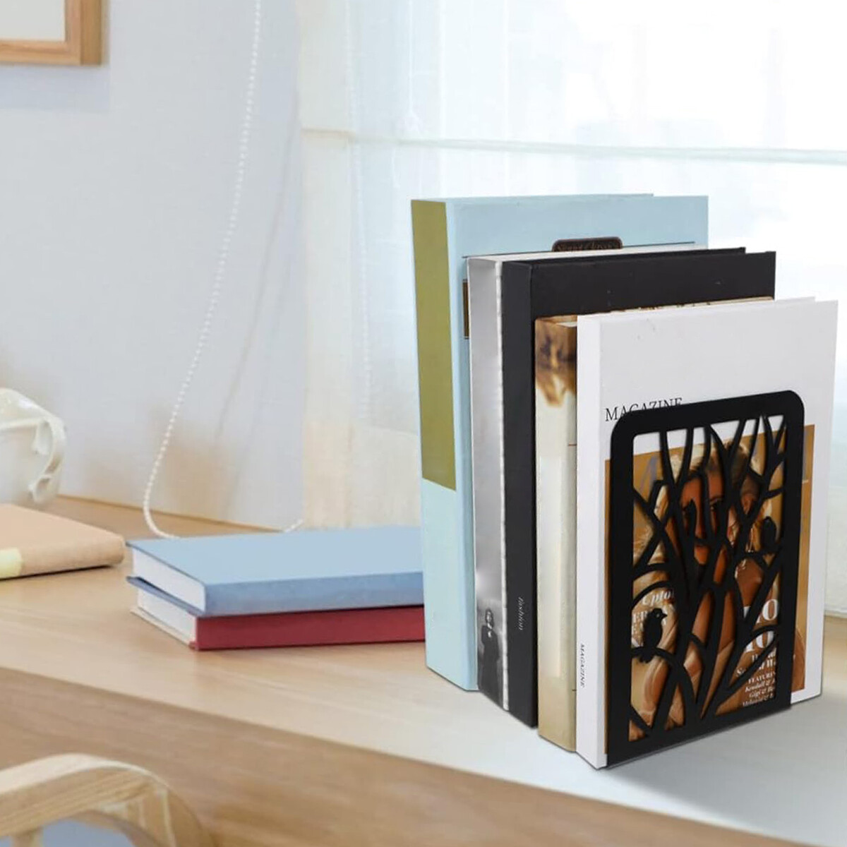 2x Decorative Heavy Duty Metal Bookends Book Ends Stationery Bookend