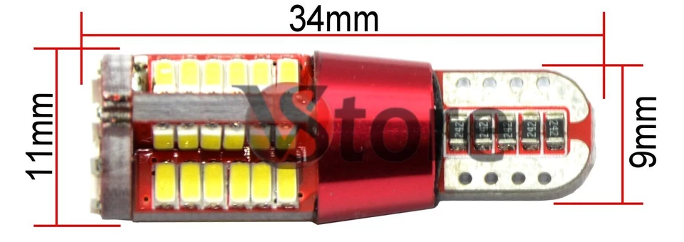 4 LED T10 Red Style LED 57 SMD NO Errore BIANCO Canbus Lampade Luci Posizione  - Immagine 3 di 4