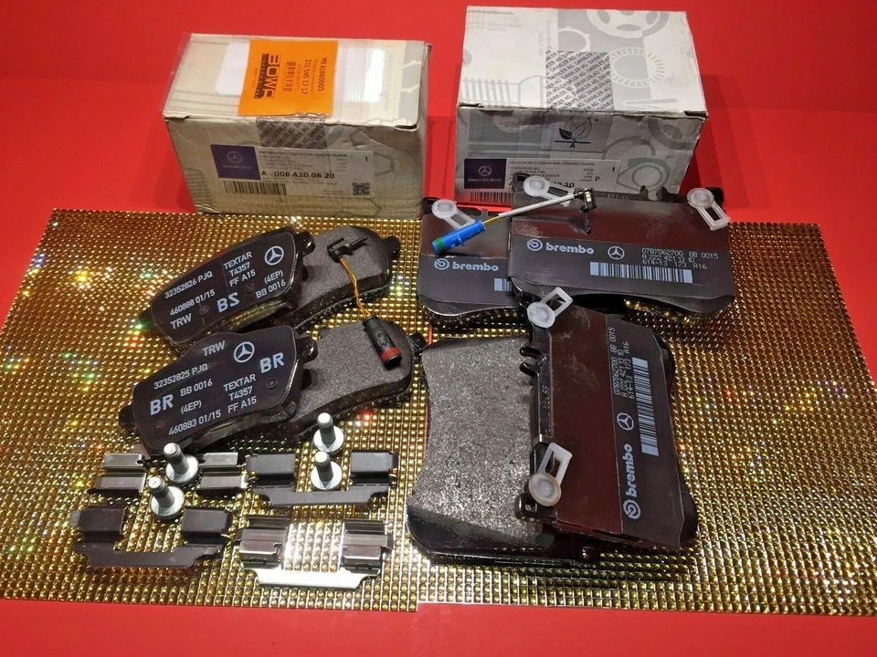 Front & Rear Brake Pads With Sensors For 14-17 Mercedes S450 S550 S550e S560 OEM - Image 2 of 4