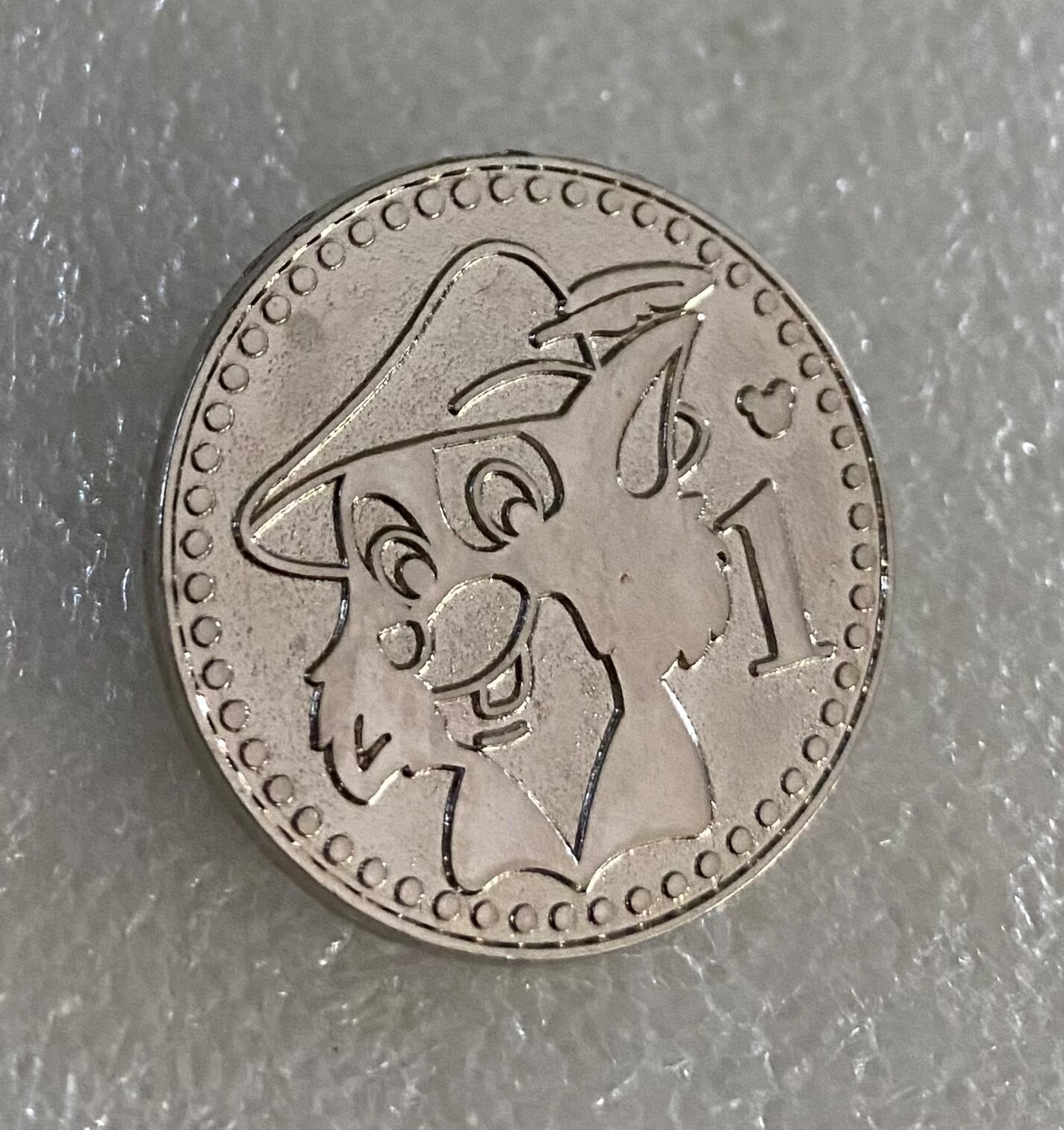 Disney Pin 67462 DLR Robin Hood Coin Hidden Mickey