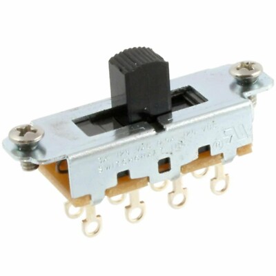 NEW (1) Switchcraft  On-Off-On Slide Switch for Fender Mustang  - Black Knob