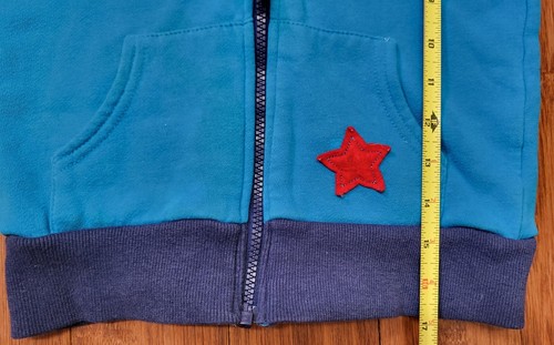 Original Hoodsbee Blue Shark Friend Hoodie Größe 3T durchgehender Reißverschluss lustiges Gesichtsmonster - Bild 4 von 12