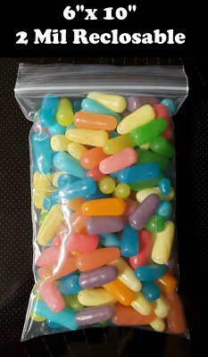 6'' x 10'' Clear Zip Seal Plastic Bags 2Mil Jewelry Pill Zipper Top Lock Baggies