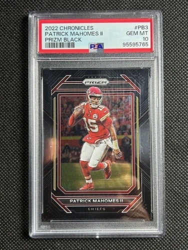 2022 Panini Chronicles Prizm Black #PB3 Patrick Mahomes II PSA 10 Gem Mint