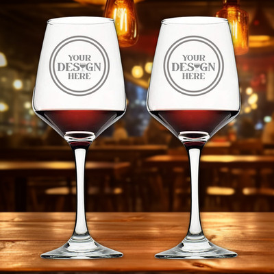 Custom Laser Engraved PersonalizedWine Glass Set of 2 -  Wedding Event Gift Idea