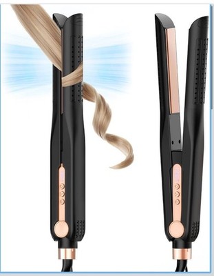  SKIMI Airflow Styler Curling Iron, Straightener, 2 In 1 Black & Champagne New