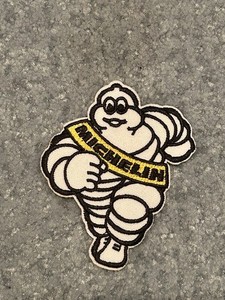 Michelin Man Advertising Sticker Patch White Black Yellow Tires Theme