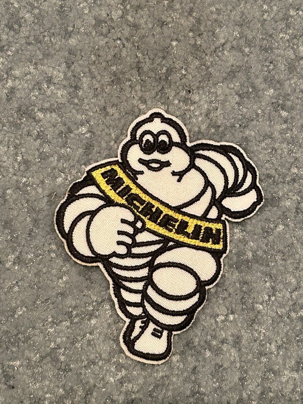 Michelin Man Advertising Sticker Patch White Black Yellow Tires Theme