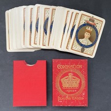 Antique Vintage 1902 Coronation Queen Goodall & Co. Playing Cards - Full Set