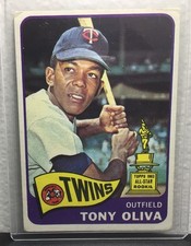 Topps 1965 Tony Oliva 1963 All-Star Rookie #340 Minnesota Twins Baseball Card. rookie card picture