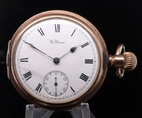 Antique 1912 Waltham Bond St 14s G/F 43mm 7J Hunter Pocket Watch N/R TO FIX