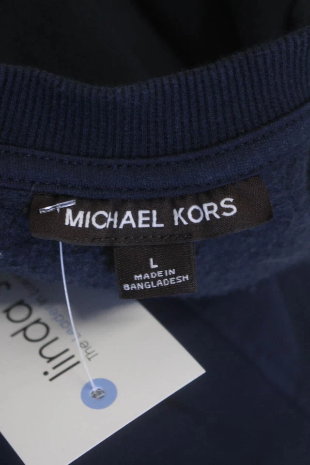 Sudadera Michael Kors Mujer Algodón Estampado Gráfico Cuello Redondo Azul Marino Talla L Foto 4 de 4