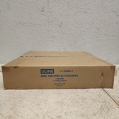 Uline H-1205WH-C Chrome Casters Set Of 4 NIB Wire Shelving Accessories NEW