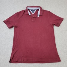 Tommy Hilfiger Polo Mens XL Red Custom Fit Embroidery Shirt
