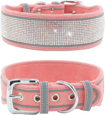 Bling Rhinestone Dog Collar Soft Comfortable Stylish Dog Collar with Bright R...