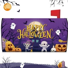 Halloween Mailbox Covers Magnetic Standard Size 21"x18" Fall Pumpkins Ghost