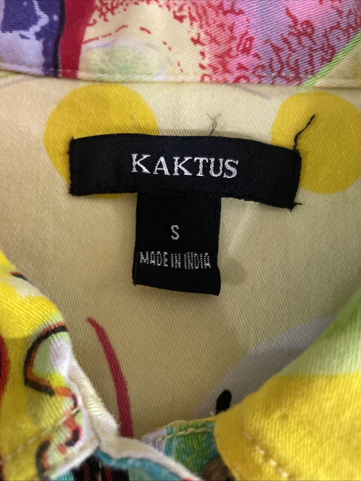 Chaqueta Kaktus Vtg Denim para mujer Talla SButton Bolsillos delanteros Calle Música Danza Arte Foto 3 de 4