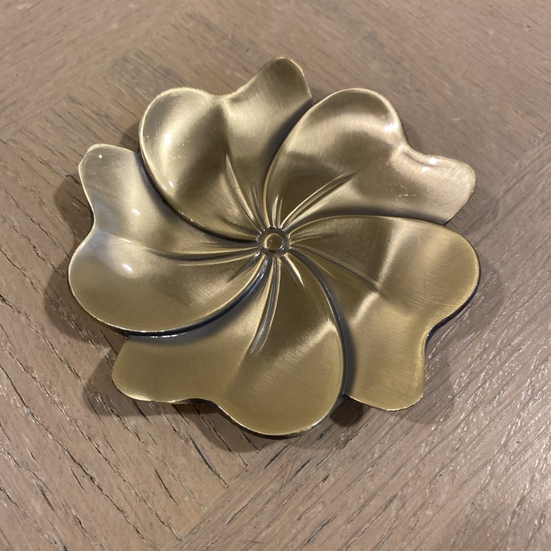 Lotus Stick Incense Burner Brass Cone Holder Ash Catcher Trinket Dish
