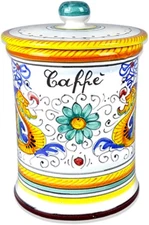 Deruta Italy Raffaellesco Coffee Jar | Handcrafted & Handpainted Italian Ceramic