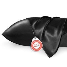Bedsure Satin Pillowcase for Hair and Skin Queen 20" x 30" , 10 - Black