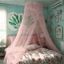 Lace Bed Canopy Mosquito Netting, Princess Bed Canopy for Girls