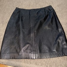Vintage Siena Studio Black Leather Skirt Size 10