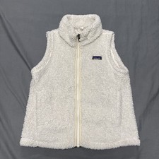Patagonia Los Gatos Fleece Vest Girls Size Medium 10 White Outdoors