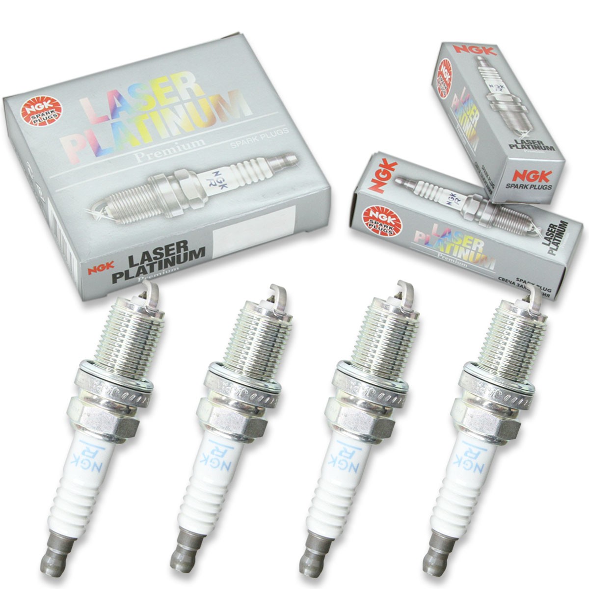 4 pcs NGK Laser Platinum Spark Plugs for 1990-1991 Mazda 323 1.8L L4 - vx