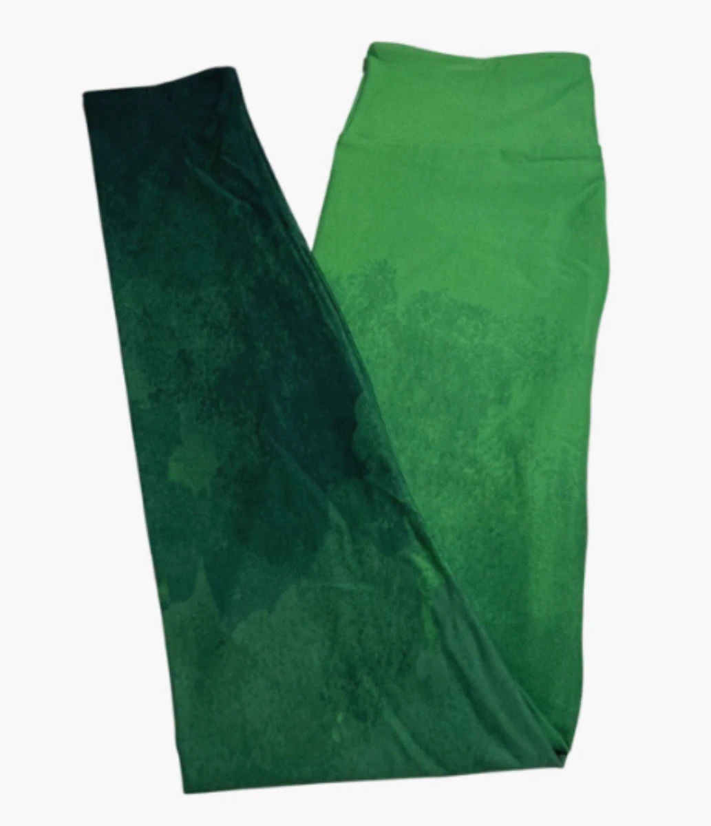 Leggings LulaRoe One Size – Imprimé Licorne Cheval Chevron Vert – Neuf Sans étiquettes