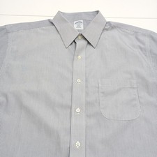 Brooks Brothers Regent Blue Stripe Dress Shirt 17 4/5 Non Iron Cotton Classic