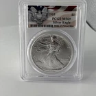 1995 $1 AMERICAN SILVER EAGLE PCGS MS69 FLAG graded