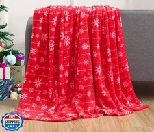 Elegant Comfort Velvet Touch Ultra Plush Christmas Holiday Printed Fleece Thr