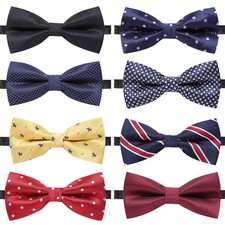 8 PACKS Elegant Adjustable Pre-tied Bow Ties for Men Boys