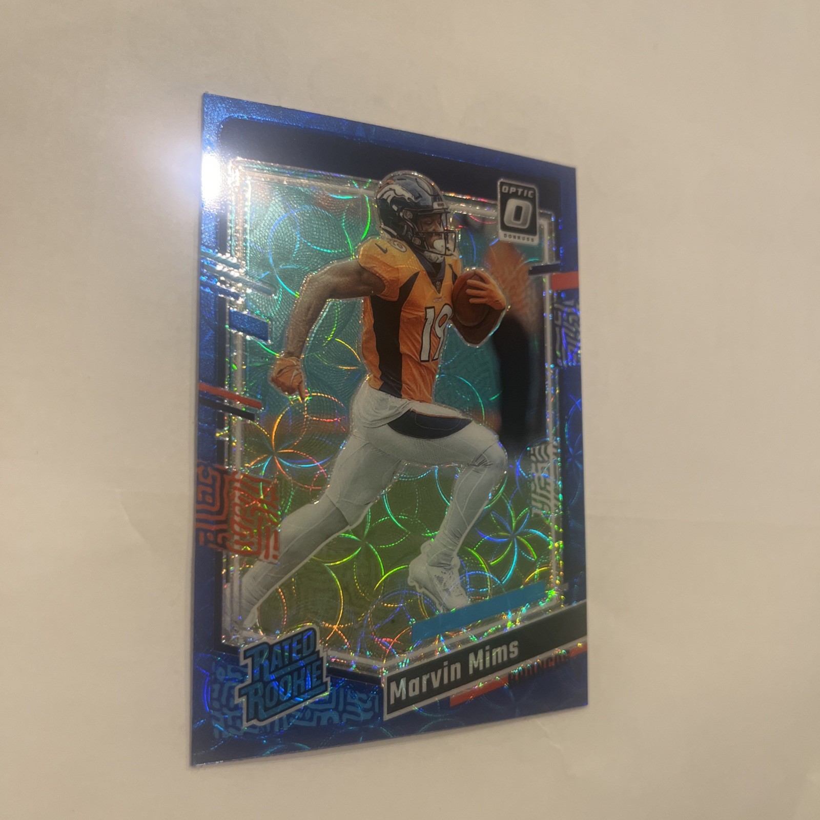 🔥💎 2023 Donruss Optic Rated Rookie Blue Scope Prizm #231 Marvin Mims RC Denver
