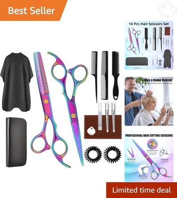 Luxury Hair Cutting Scissors Set - 440C Stainless Steel for Professionals & H...